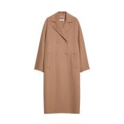 Kameel Double-Breasted Midi Jas Max Mara , Brown , Dames