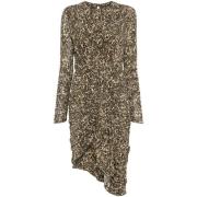 Luipaardprint Gedrapeerde Jurk Isabel Marant , Brown , Dames