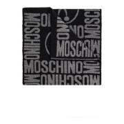 Sjaal met logo Moschino , Black , Unisex