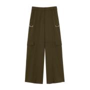 Bruine Wijde Pelaggi Broek met Zakken Pinko , Brown , Dames