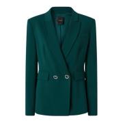 Dubbelrijige blazerjas in technische stof Pinko , Green , Dames