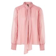 Flowy Ruffle Blouse Marc Cain , Pink , Dames