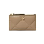 Diamant Quilt Rits Kaarthouder - Taupe Eik Tory Burch , Beige , Dames