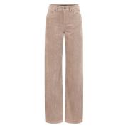 Cord Broek 5-Pocket Stijl Relaxte Pasvorm Drykorn , Brown , Dames