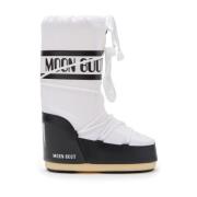 Witte Icon Laarzen met Frontvetersluiting Moon Boot , White , Dames