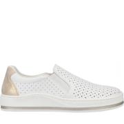 Witte leren sneakers voor vrouwen Rieker , White , Dames