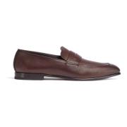 Bruin leren loafers klassieke stijl Ermenegildo Zegna , Brown , Heren