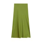 Satijnen Glanzende Midi Rok Patrizia Pepe , Green , Dames