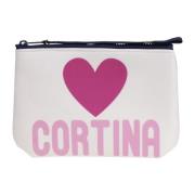 Neopreen clutch met print en rits MC2 Saint Barth , White , Dames