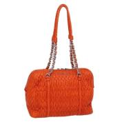 Pre-owned Leather shoulder-bags Miu Miu Pre-owned , Orange , Dames