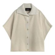 Diagonale Dubbele Cape Fabiana Filippi , Beige , Dames