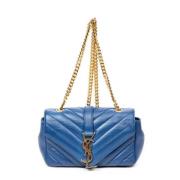 Pre-owned Leather shoulder-bags Yves Saint Laurent Vintage , Blue , Da...