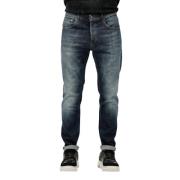 Donker denim worteljeans stretch Dondup , Blue , Heren