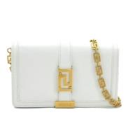 Pre-owned Leather shoulder-bags Versace Pre-owned , White , Dames