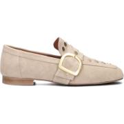 Beige Suède Loafer met Gouden Accenten Notre-v , Beige , Dames