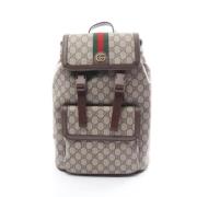 Pre-owned Leather backpacks Gucci Vintage , Beige , Dames