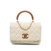 Pre-owned Fabric chanel-bags Chanel Vintage , White , Dames