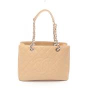 Pre-owned Leather shoulder-bags Chanel Vintage , Beige , Dames