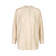 Oversized Blouse met Mandarin Kraag Masai , Beige , Dames