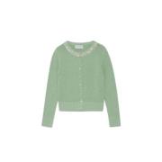 Groene Juweel Hals Cardigan Ermanno Scervino , Green , Dames