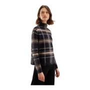 Tartan Intarsia Sweater Kangra , Black , Dames