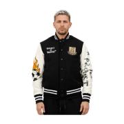 Bomberjack met Patches en Borduursels Disclaimer , Black , Heren