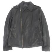 Pre-owned Leather outerwear Burberry Vintage , Black , Heren