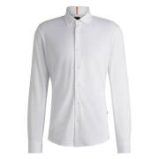 Modern Slim Fit Shirt met Logo Borduursel Hugo Boss , White , Heren