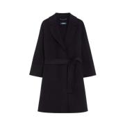 Zwarte Korte Jas Wijde Lijn Kimono Mouwen Max Mara , Black , Dames