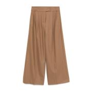 Wijde pijpen hoge taille camel broek Max Mara , Brown , Dames