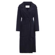 Navy Blue Knit Coat Max Mara , Black , Dames