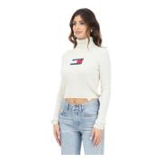 Hoge hals trui in room Tommy Jeans , Gray , Dames