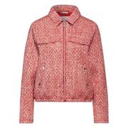 Korte Bouclé Jas met Rits Street One , Red , Dames