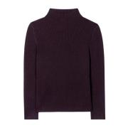 Burgundy Ribbed Pullover Luisa Cerano , Red , Dames