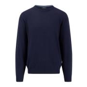 Kasjmier O-Neck Trui Fynch-Hatton , Blue , Heren