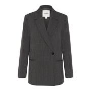 Gestreepte Blazer Jas Zwart Grijs Soaked in Luxury , Gray , Dames