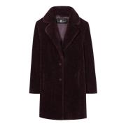 Bordeaux Faux Fur Blazerjas Luisa Cerano , Red , Dames