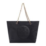 Zwarte Shopper Tas met Gouden Ketting Handvatten Tory Burch , Black , ...