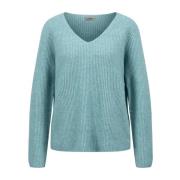 V-hals Melange Trui Fynch-Hatton , Blue , Dames