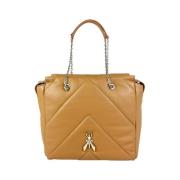 Leren emmer tas met rits Patrizia Pepe , Yellow , Dames