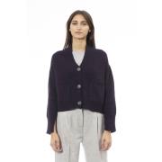 Cardigan met knoopsluiting en zakken Alpha Studio , Purple , Dames