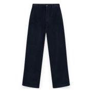 Ribfluwelen Broek Woolrich , Blue , Dames