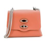 Leren schoudertas met studs Zanellato , Pink , Dames