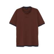 Bruin Katoenen Jersey T-shirt met Geborduurd Logo Brioni , Brown , Her...