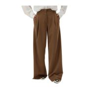 Hoge taille broek met plooien Liu Jo , Brown , Dames