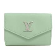 Pre-owned Leather wallets Louis Vuitton Vintage , Green , Dames