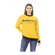 Lange Mouw Logo Trui Baldinini , Yellow , Dames