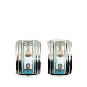 Pre-owned Metal earrings Hermès Vintage , Blue , Dames