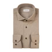 Bruin Flanel Overhemd Klassiek Casual Must-Have Profuomo , Brown , Her...