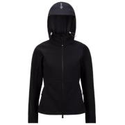 Waterdichte Scuba Jersey Jas met Logo Moncler , Black , Dames